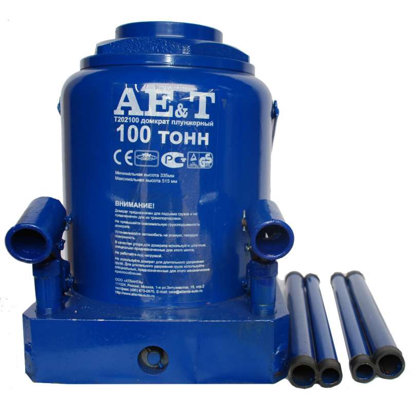 Домкрат бутылочный гидравлический 100 т AE&T T202100